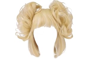 I3C My Hero Academia Cross My Body Himiko Toga Anime Peluca, Peluca de Halloween, Rubio claro, Fibra de alta temperatura, Accesorios de cosplay