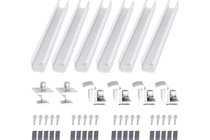 FLYAMAPIRIT Solar Panel Bracket Set Aluminium Alloy Photovoltaic Mounting Rail Holder Set (6 x 300 mm Rail + 4 x End Clamp + 2 x Centre Clamp) for 2 Pieces Solar PV Modules