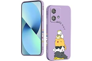 YUXING Silicone Cover per Motorola Edge 40 Neo - Moda Modello Carino Custodia Design Sottile Slim Cover Antiurto, Antiscivolo Elegante, Protezione Totale (Cat,Purple)