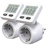 revolt Energiekostenmessgerät: 2er-Set Digitale Energiekostenmesser, 180° drehbares Display, 3.680 W (Energiezähler)