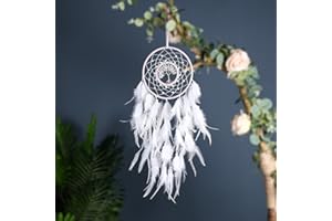 Attrape-rêves, Disdarkday Attrape-rêves Fille Fait Main Attrape-rêves Plume Attrape-rêves, Décoration Artisanale de Mariage Chambre d'enfant, Mur Ornaments, Arbre de Vie (sans LED).