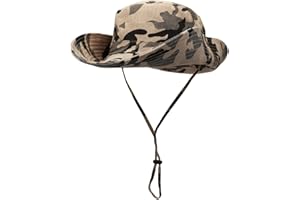 Magracy Herren-Sonnenhut, Tarnmuster, LSF 50+, breite Krempe, UV-Schutz, Safari-Hut, Unisex
