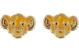 Disney The Lion King Simba Girls Gold Plated Stud Earrings