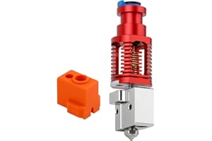 POLISI3D Mise à niveau jusqu'à 500 ℃ Red Lizard K1 Volcano All Metal Hotend High Flow Plaqué cuivre Bimétallique Heatbreak Compatible avec Voron 2.4 Prusa I3 MK3 MK3S DDB Titan Extrudeuse V6 Hot End