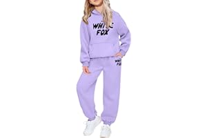 HOT1950s Kids Tracksuit Girls 2 Piece Outfits, Tracksuit Kids Full Set Oversized Hoodie Long Sleeve Sweatshirt Baggy Sweatpants Jogging Bottoms Girls Outfits Clothing Sets Activewear Gym Set