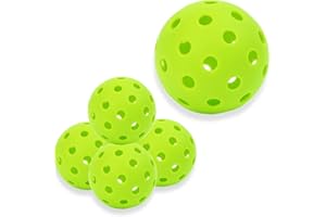 ZQuintuplian 5 PCS Pickleball Balls, Green Pickleball, Pickleball Balls Indoor with 40 Small Precisely Drilled Holes, Durable Pickle Ball for Game Training Sports Outdoor Indoor Accessories