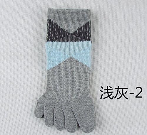 ZHUDJ Five Fingers Sock Male Pure Cotton Short Cylinder Running Socks, Toes And Socks Pressure Men Sucking Sweat And Odor Resistant Cotton Socks 10 Pairs,39-42,Grey 2