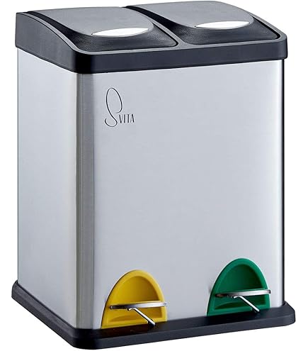 TATAY Recyclingbak met Schommeldeksel 50L | Voor Binnen en Buiten | Geschikt voor 30L–50L Zak | UV-Bestendig | BPA-vrij Stevig Plastic | 40,5x33,5x57,5 cm, Zwart, Plastic