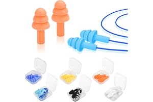 GUIGUZHJ Ear Plugs for Swimming,Sleeping Noise Cancelling,Snoring,Shoting,Working, Reusable Silicone Earplugs, Super Soft Ear Plug for Noise Reduction, Ears Protection (6 Pairs)