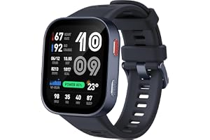 Amazfit Bip Max 50mm Smartwatch, 2.07" AMOLED Display, 20 Days of Battery, GPS, 4GB Storage, Offline Maps, Fitness Tracker, Hybrid Training, 150+ Sports, HYROX Mode, 5 ATM for Android & iPhone, Blue
