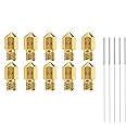 3DINNOVATIONS 0.4MM MK8 Extruder Nozzles Ender 3 Nozzles 10 pcs 3D Printer Brass Nozzles Extruder for Makerbot Creality CR-10 with 5 Needles (0.4mm)