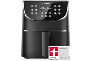 ‎COSORI COSORI Heißluftfritteuse Airfryer, 11-in-1 Air Fryer XXL 5,5L, Friteuse Heissluftfritteuse mit Shake-Reminder, 100 Rezepte, 55 Prozent energiesparend, spülmaschinenfeste Körbe, 2-4 Personen