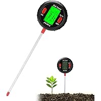 LINGSFIRE 5 in 1 Bodentester digitales Boden Test Bodenmessgerät PH-Meter, Sonnenlicht, Temperatur, Feuchtigkeitsmesse…