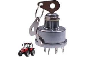 SICAILU Ignition Starter Switch for Lucas 34228 35670, 3107556R92 Ignition Switch Replacement with 2 Keys Compatible with Durite 0-351-06 Guard IGN1, Replaces K203992 1446116M1 3387319M1