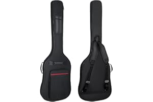 LETSROCK Bassgitarrenkoffer 8 mm Polsterung Bassgitarrentasche wasserdichte E-Bass-Tasche, E-Bass-Gigbag Basskoffer Rucksack mit Nackenriemen und Taschen