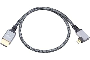 RIIEYOCA Kabel przedłużający Micro HDMI męski na HDMI, 50 cm (szary) (kąt prosty)