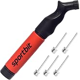 SPORTBIT Ball Pump with 5 Needles &ndash; Push &amp; Pull Inflation System &ndash; Ideal for All Sports Balls &ndash; Volleyball Pump, Basketball I