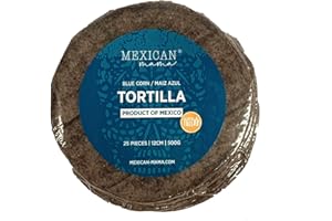 MEXICAN MAMA Blue Corn Tortillas 12cm Taco Size Tortillas 1kg (2 x 500g per Pack) GF