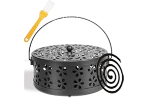 ‎LEONSHCO Mückenspirale Halter, Moskito Spule, Räucherhalter Eisen Räucherspiralen Halter, Halter Insektenspiralhalter, Mosquito Coil Halter, Beweglicher Tragbar Räucher Halterung für Schlafzimmer Camping (A)