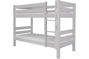 ‎FORNERA fornera f25 Massivholz Etagenbett für 2 Kinder aus Kernbuche 90x200cm - Doppelstockbett Hochbett mit Lattenrost - Kinderhochbett mit Treppe