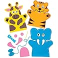 Baker Ross AW642 Jungle Animal Hand Puppet Sewing Kits (Pack of 4)