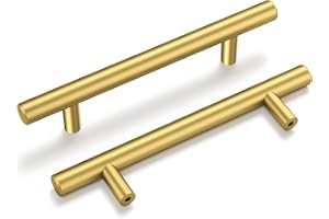 goldenwarm 10 Pack Gold Drawer Handles Gold Handles Kitchen Cupboard Handles Brass Door Handles 96mm Hole Center Kitchen Handles Gold Cupboard Handles Gold Door Handles