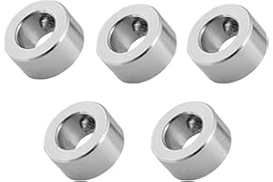 HEAYZOKI Collier de verrouillage d'arbre T8 Bague de verrouillage de vis sans fin Isolation en acier inoxydable pour imprimante 3D, 5 Pcs 8mm Collier de verrouillage d'arbre T8 Bague de verrouillage de vis san