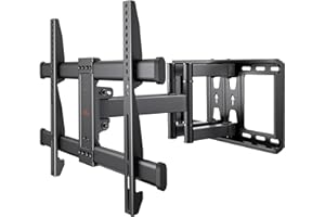 Perlegear Support Mural TV pour écrans 37-84 Pouces Jusqu'à 60KG, Fixation TV Murale Inclinable et Orientable Max. VESA 600x400mm, Accroche TV Mural