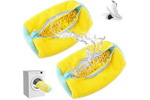 Bieiyhe 2pcs Sac Lavage Chaussures Machine à Laver Sac à Linge pour Chaussures Réutilisables Sac Nettoyage Chaussure PortableSac de Lavage Rangement avec Éclair Filet Linge Machine à Laver Chaussure