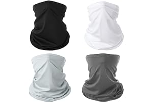 RTRTGS 4 Pièces Cache Cou Elastique pour Homme et Femme, Tour de Cou Coupe-Vent et Respirant Snood à Séchage Rapide pour Moto, Cyclisme, Ski, Randonnée, Course à Pied