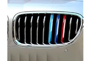 BizTech ® Clip In Grille Inserts Compatible with BMW Series 5 F10 F11 F18 2010-2017 10-Beams Sport Stripes, 520i, 528i, 530i, 535i, 550i, M5, ActiveHybrid 5, 518d, 520d, 525d, 530d, 535d, M550d