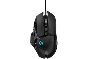‎LOGITECH G Logitech G G502 HERO Ratón Gaming con Cable Alto Rendimiento, Captor HERO 25K, 25,600 DPI, RGB, Peso Personalizable, 11 Botones Programables, Memoria Integrada, PC/Mac - Negro