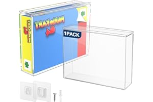 CaSZLUTION Video Game Box Protector Case for SNES / N64 Games, 3MM Clear Acrylic Display Case with Wall Mount Compatible for SNES & N64 Game Box (Pack of 1)
