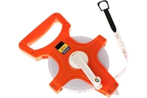 LUCKXING Fibreglass Surveyors Tape, 20m/30m Open Reel Fibreglass Measuring Tape - Metric Measure Tape - Hi-Impact Fibreglass Construction Reel Surveyors Tape Long Jump Carpenter Open Tape Measure Reel