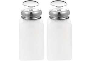 ULTECHNOVO 2Pcs 200ml Druckflaschenspender, Drücken Alkoholspender Leer Abschließbare Nagellackentferner Pumpe Push Schuhputzmaschine Drucktyp Flüssigkeitspumpenspender (Aluminiumkern)