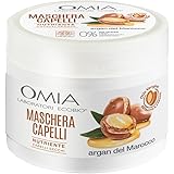 Omia - Maschera Per Capelli Eco Bio Con Olio di Argan, Trattamento Ristrutturante per Capelli Secchi e Spenti, Maschera per L