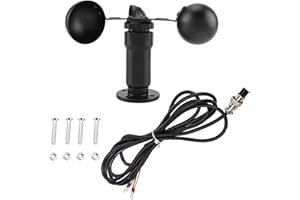 FISHLOR Capteur de vent, capteur de vitesse du vent en alliage d'aluminium 4-20mA Détecteur de vitesse du vent anémomètre à vent