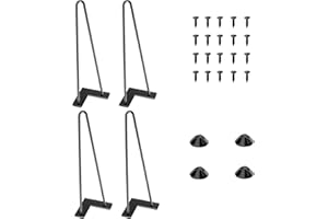 SANKEYTEW 4PCS 41cm Hairpin Legs,Heavy Duty Metal Table Legs with Rubber Floor Protectors and Screws,table legs metal for Furniture Legs,Coffee Table Legs,Desk legs,Chair Legs