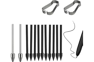 MAYDORHER Tips/Nibs Replacement for Remarkable 2, Durable Remarkable Pen Tips for Marker 2/1 Stylus Marker Pen Plus, Titanium + Plastic Nibs/Tips+Clip (2 Silver + 10 Black)