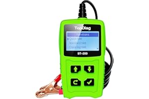 TopDiag BT200 Pro Car Battery Tester, 12V 24V Load Tester, 100-2000 CCA Automotive Charging Cranking System Tester Digital Auto Battery Analyzer for Car Truck Motorcycle SUV Boat (BT200)