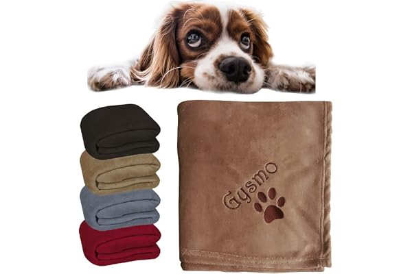 Vanevitch Couverture personnalisée pour Chien avec Son nom, 3 Dimensions, Motifs au Choix, Plaid, Protection canapé Fauteuil, Confortable, Polaire