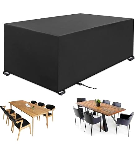 Telo Coprimobili Da Esterno 280x140x105 Cm – Impermeabile In Oxford 420D, Antivento, UV E Antipolvere Per Tavoli E Sedie Da Giardino