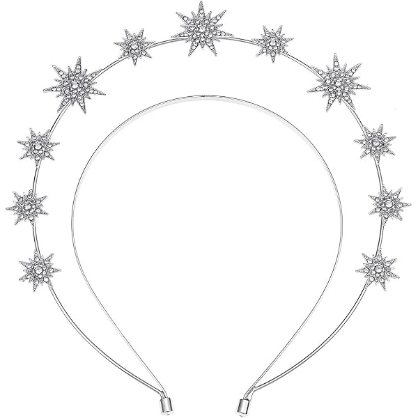 2-teiliges Sternen-Stirnband Für Mädchen & Damen – Gold & Silber, Glitzer, Für Party, Hochzeit, Cosplay, Brautjungfern
