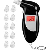 Portable DGT Approved Breathalyser with LCD Display and 10 Nozzles | Accurate Alcoholemia Test for Personal and Professional