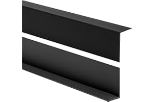 Quest Angolo di protezione per bordi in PVC, senza nastro adesivo, listello angolare e paraspigoli, profilo angolare, 50 x 20 mm, 200 cm, colore nero