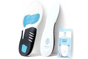 HEALSSY Semelles Orthopédiques ThéraGel – Confort & Maintien Plantaire Premium • Technologie GelThermo • Soulage Douleurs Pieds, Talons & Dos • Respiration Active • Ajustables, Lavables, Réutilisables