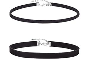 LENTQIUTT - Set Mit 2 Samt-Halsketten, Schwarzes Band, Halsband, Damen, Stretch-Kragen, Tattoo-Kette für Teenager, Mädchen, Frauen