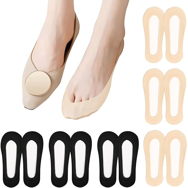 Calzini Fantasmini Donna - 5 Paia Invisibili Antiscivolo Per Tacchi Alti E Scarpe Aperte - Foto 11