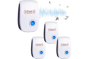 RUTIDA Repelente Ultrasónico de Plagas, 4 Pack Electrónico Repelente Mosquitos Control de Plagas, Repelente Ultrasónico Ratas para Anti Mosquitos, Moscas, Ratones, Cucarachas, Arañas, Roedores