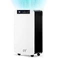 NETTA 12L/Day Low Energy Dehumidifier - Digital Control Panel, Air Filter, Continuous Drainage, Auto Restart, Timer, 1.5L Water Tank - For Home & Office, Damp Mould Control, Laundry Cloth Drying